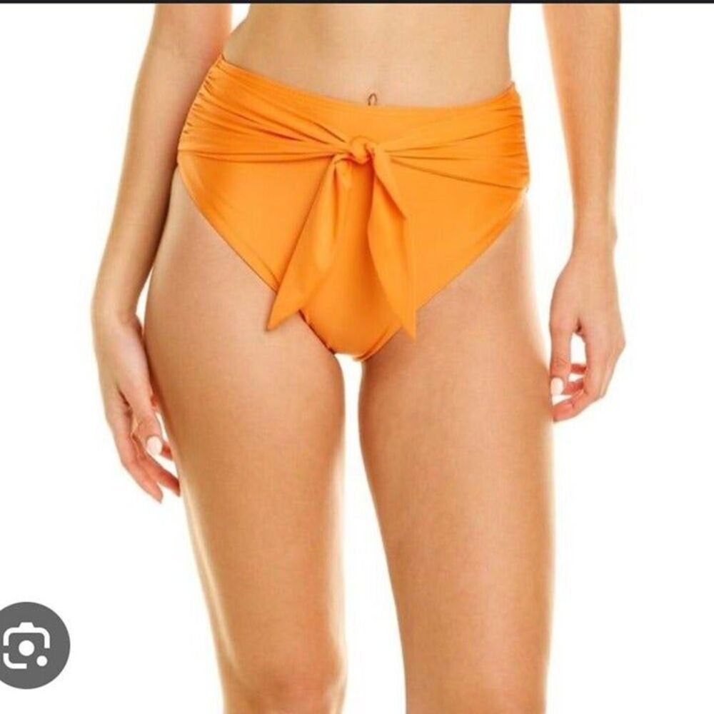 VYB swim vitals orange high waisted bow tie bikini bottoms